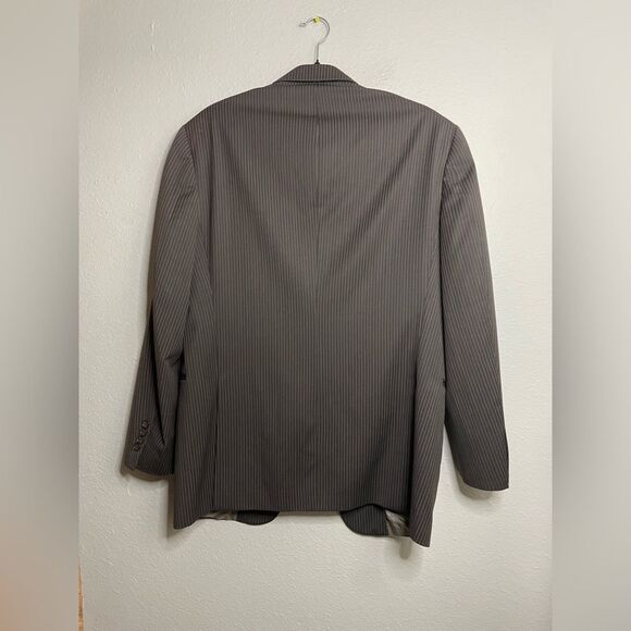 Hart Schaffner Marx Gold Trumpeter Blazer 40R Loro Piana Brown Pinstripe Jacket - Picture 2 of 8